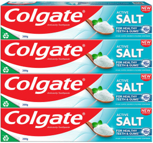 Colgate Active Salt Toothpaste with Salt and Mint, Daily Germ Protection (Combo Pack) Toothpaste