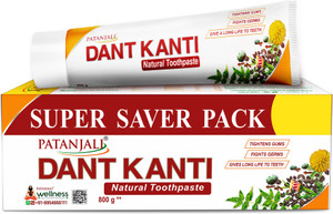 Patanjali Dant Kanti Strong Teeth & Gums Toothpaste, 800g (4x200g) - Image 1