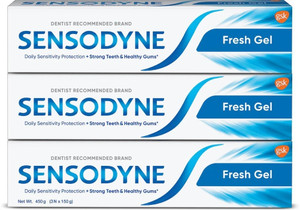 SENSODYNE Fresh Gel Toothpaste Combo for Max Freshness, Daily Sensitivity Protection Toothpaste