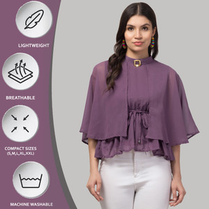 My Swag Casual Solid Women Purple Top