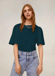 THE DRY STATE Casual Solid Women Dark Blue Top