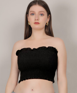 KADNO FASHION Casual Solid Women Black Top