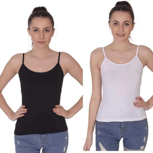 GLOWBODY Casual Solid Women White, Black Top