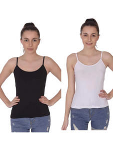 GLOWBODY Casual Solid Women White, Black Top