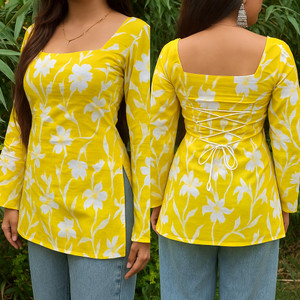 SANGOURI Women Floral Print, Printed Straight Kurta