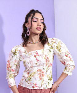 Tokyo Talkies Casual Printed Women Multicolor Top