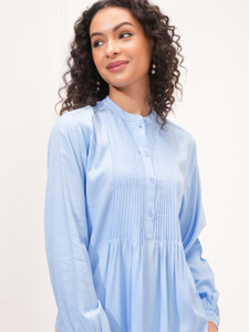 Tokyo Talkies Casual Solid Women Blue Top