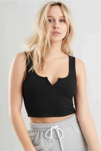 KARSHOUTFIT Casual Solid Women Black Top