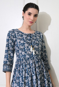 Glowworld Casual Printed Women Blue Top