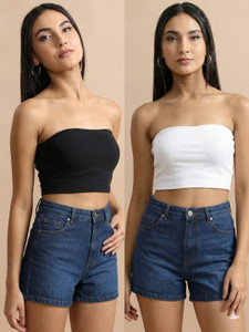 WALLICO Casual Self Design Women White, Black Top