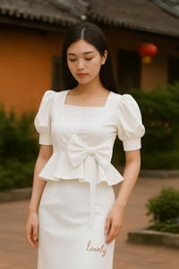 Bi Fashion Casual Solid Women White Top
