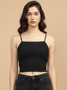 WALLICO Casual Self Design Women Black Top