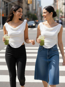 Uptownie Lite Casual Printed Women White Top