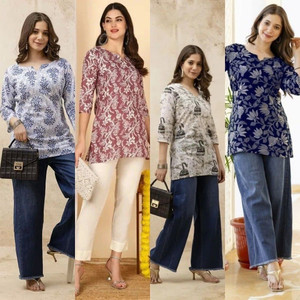 VHCK ENTERPRISE Formal Printed Women Multicolor Top