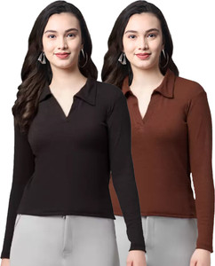 UMMISS Casual Solid Women Multicolor Top