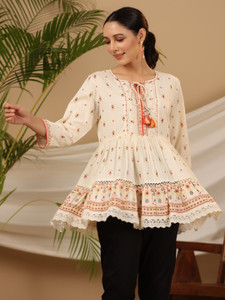 Juniper Casual Geometric Print Women Multicolor Top