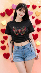 Chisti Casual Printed Women Black Top