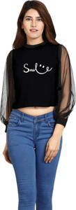 ROARERS Casual Printed Women Black Top