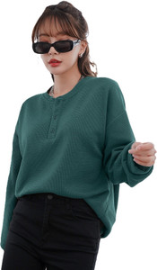 Rahi Trendz Formal Self Design Women Green Top