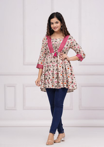 INDIANIC Casual Printed Women Multicolor Top