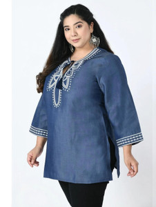 VAAMII Casual Printed Women Blue Top