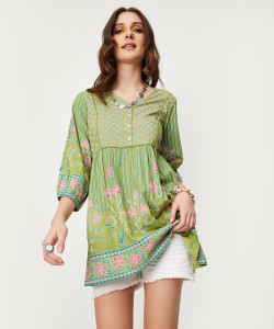 MAX Casual Printed Women Green Top