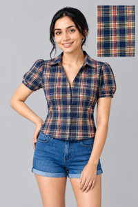 HSINTERNATIOAL Women Multicolor Checkered Top - Image 5