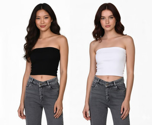 SriSaras Casual Solid Women Black, White Top