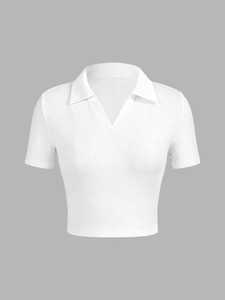 Trend For You Casual Solid Women White Top