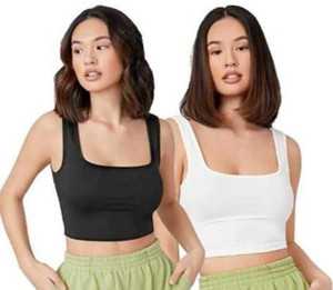 TUSI Casual Solid Women Black Top