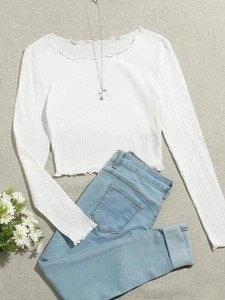 CUTEXT FASHION Party Solid Women White Top