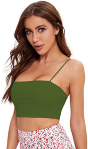 THE BLAZZE Casual Solid Women Green Top