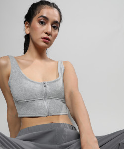 PINACOLADA Casual Solid Women Grey Top