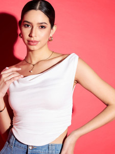 Uptownie Lite Casual Printed Women White Top