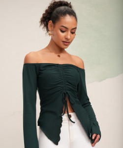 Tokyo Talkies Casual Solid Women Green Top