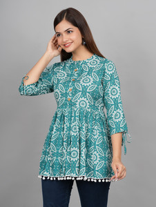 TUNDWAL TEXTILE Casual Printed Women Pink Top