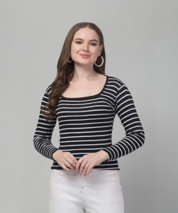 Western Darji Casual Striped Women Multicolor Top