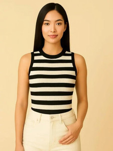 hug nation Casual Printed Women Black, White Top