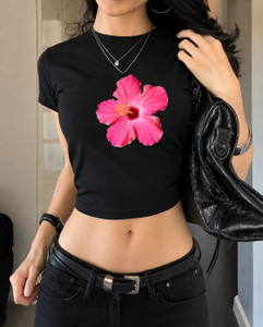 Jungle Spunk Casual Printed Women Black Top