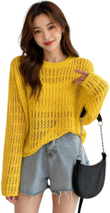 CRAMPLE Casual Printed Women Yellow Top