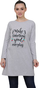 ILLUSTRIOUS Casual Printed Women Grey Top