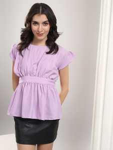 KOTTY Casual Solid Women Purple Top