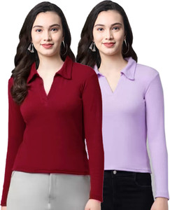 MOLASUS Casual Solid Women Multicolor Top