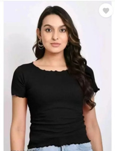 ShriRamGarment Casual Solid Women Black Top