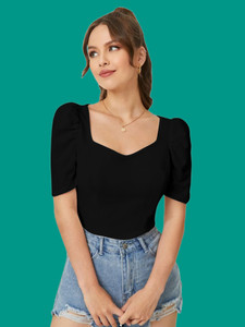 Dream Beauty Fashion Casual Solid Women Black Top