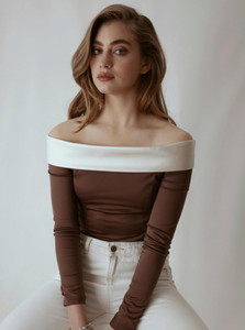 SIGHTBOMB Party Solid Women Brown Top