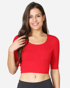 V Star Casual Solid Women Red Top