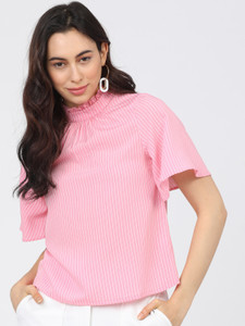 Tokyo Talkies Casual Striped Women Pink Top