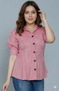 Shanaya Casual Solid Women Pink Top