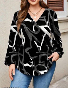 NG NIROMIKA Casual Printed Women Black Top
